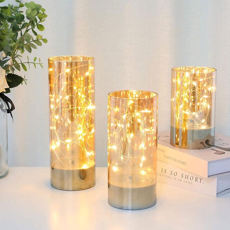 6/8/10inch High Battery Glass Decorative Lights（Set of 3）-3