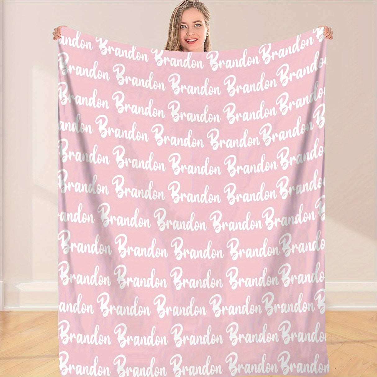 1pc Personalized Soft Flannel Blanket with Custom Name - Cozy Sofa Blanket for Son or Daughter, Unique Gift Idea with TV Blanket Function, Plush and Warm for Chilly Nights