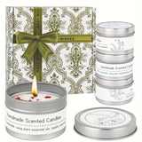 4pcs Scented Candle Gift Set - Premium Relaxation Aromatherapy with 12 Unique Scents, Perfect for Birthdays, Weddings, Thanksgiving & Christmas - Soy Wax in Metal Jar