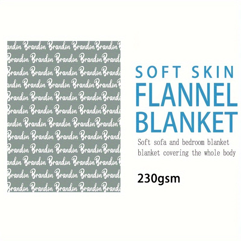 1pc Personalized Soft Flannel Blanket with Custom Name - Cozy Sofa Blanket for Son or Daughter, Unique Gift Idea with TV Blanket Function, Plush and Warm for Chilly Nights