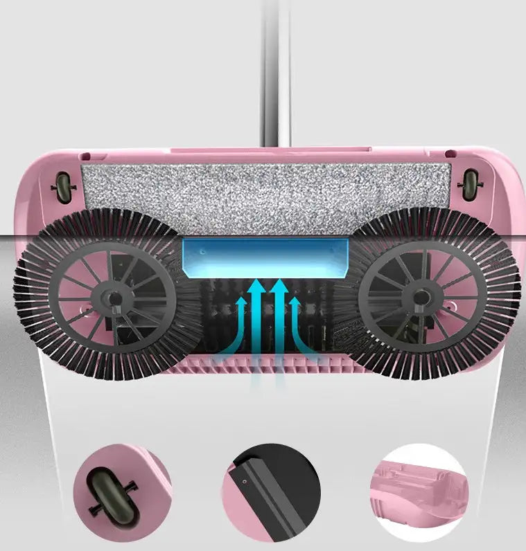 Hand Push Sweeper Household Broom Dustpan Mop Floor All-in-one Machine Gift Mop Sweeper - Lootquake