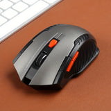 Ratón inalámbrico para juegos de 2,4 G, diseño ergonómico, agarre cómodo, alcance de 1000 m, ajuste de 800 a 1600 DPI, diseño elegante, para ordenadores de escritorio y portátiles, material plástico.