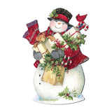 Dark Night Presents Santa Door Decor by Susan Winget - Christmas Santa and Snowman Decor - 8471104H-SW