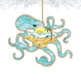Octopus Wooden Ornaments by G. DeBrekht - Coastal Holiday Decor - 8198512-2