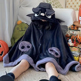 Cozy Bat-Themed Hooded Wearable Blanket with Detachable Nose - Soft Flannel, Machine Washable for Autumn & Winter