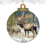 Elk in the Wilderness Wooden Ornaments by G.Debrekht - Wildlife Holiday Decor - 870055