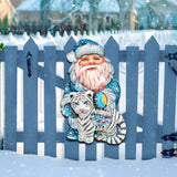 White Tiger Santa Christmas Door Decor by G. DeBrekht - Christmas Santa Snowman Decor - 8118091H