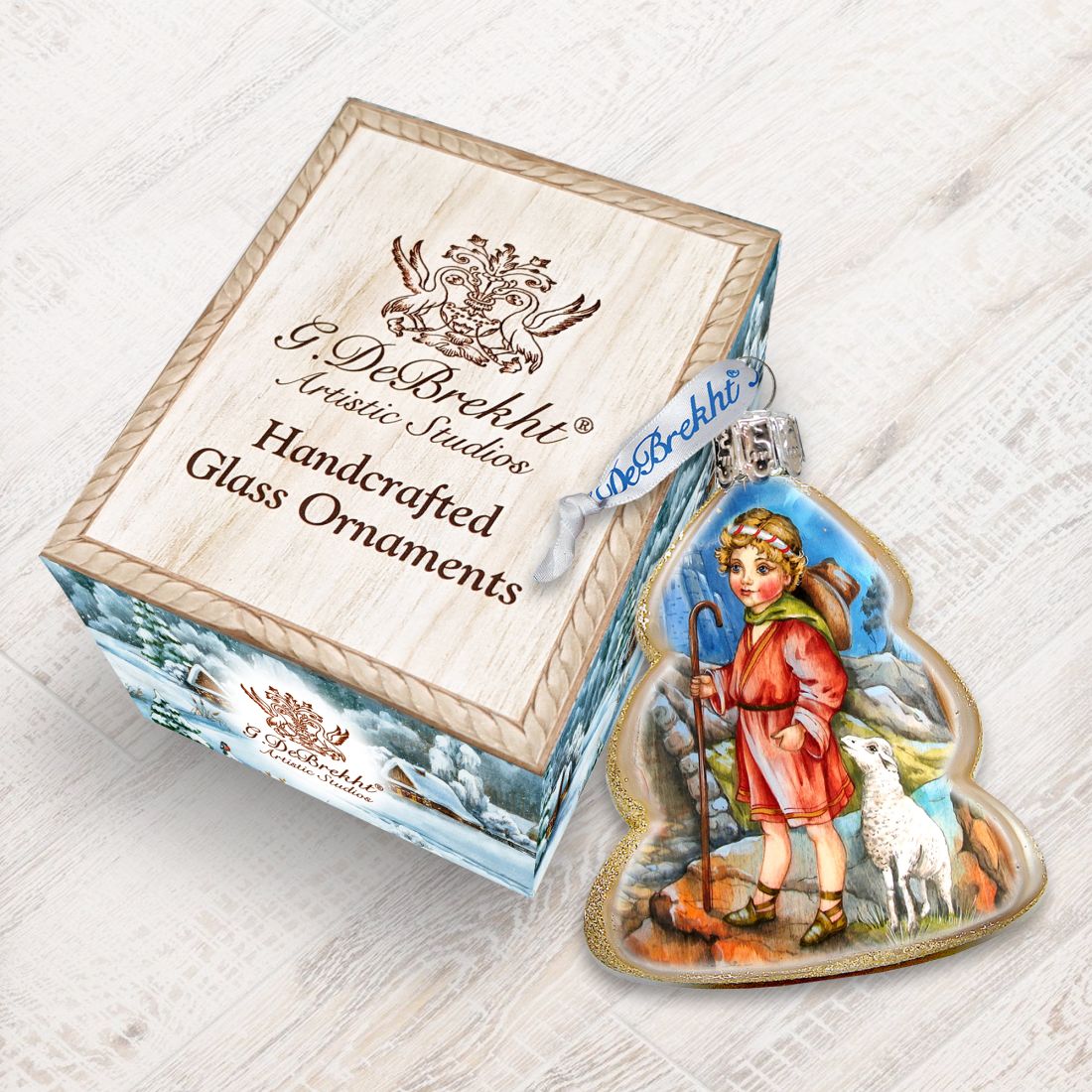 Adorno de vidrio de mercurio con forma de pastorcito de G. DeBrekht - Decoración navideña - 773034