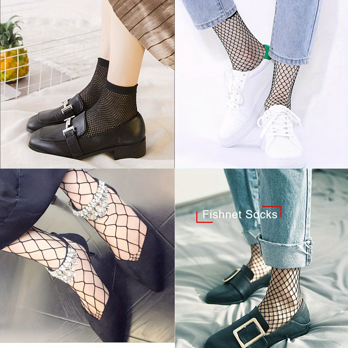 3 pares de calcetines sexys para mujer, talla grande, elásticos, calados, de rejilla, transpirables, cortos.