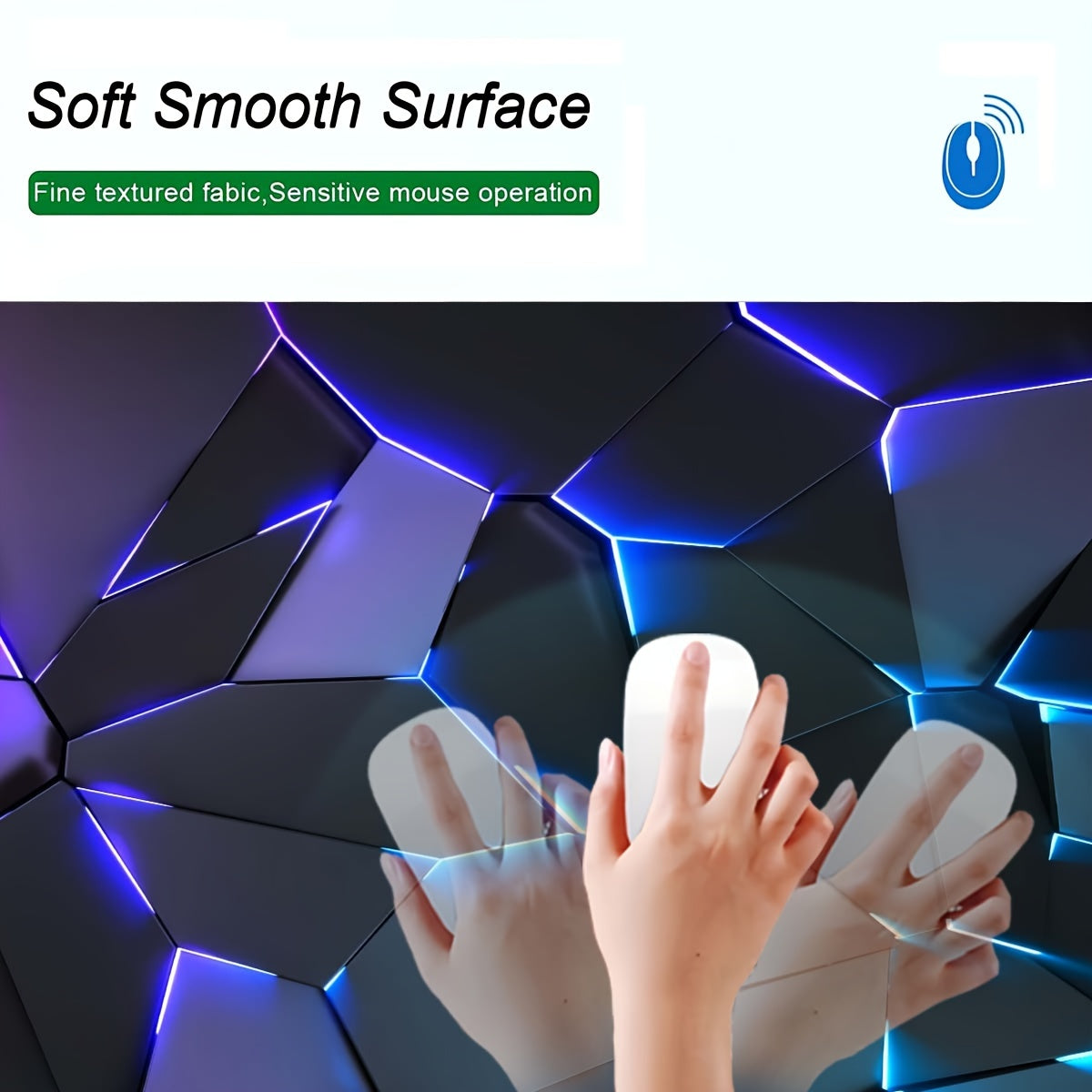Alfombrilla de ratón para juegos duradera con un elegante diseño geométrico. Impermeable, antideslizante y lavable. Ideal para teclado y cuaderno de bocetos. Ideal para jugadores, oficina y estudio. Material de poliéster. No requiere pilas.