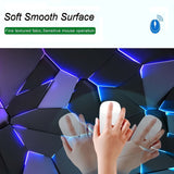 Alfombrilla de ratón para juegos duradera con un elegante diseño geométrico. Impermeable, antideslizante y lavable. Ideal para teclado y cuaderno de bocetos. Ideal para jugadores, oficina y estudio. Material de poliéster. No requiere pilas.
