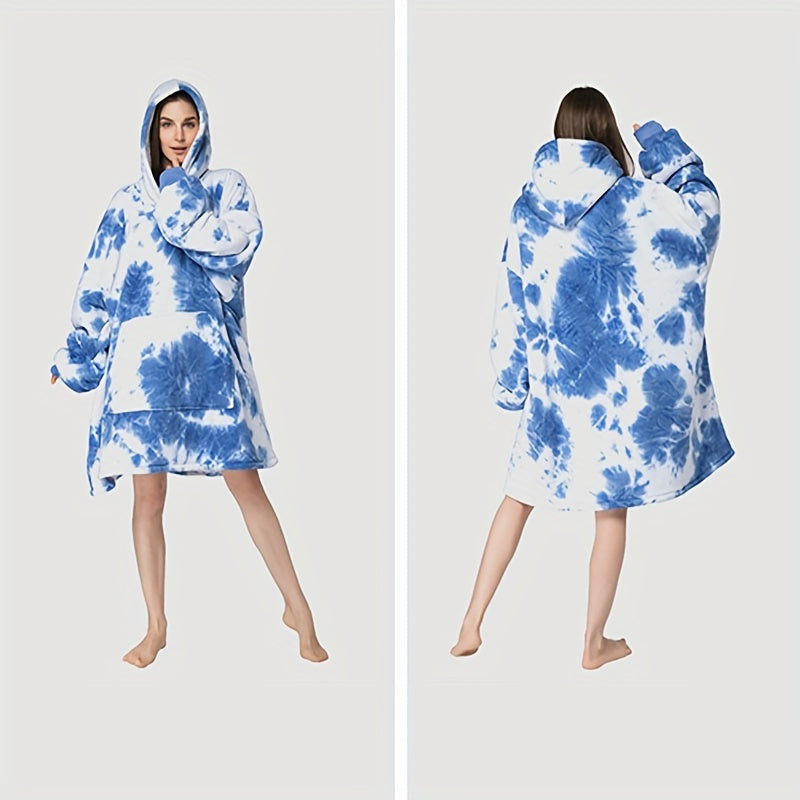 1pc Wearable Blanket Hoodie, Oversized Sherpa Hooded As Birthday Gifts For Mom Women Girlfriend Men, Cozy Sweatshirt With Giant Pocket