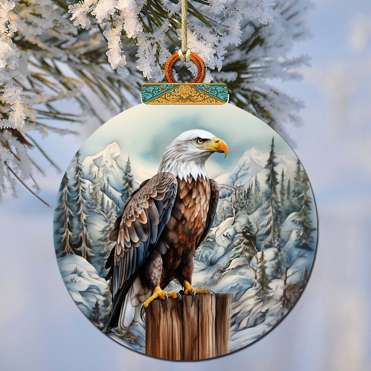 Bald Eagle in Alaska Wooden Ornaments by G.Debrekht - Wildlife Holiday Decor - 870061