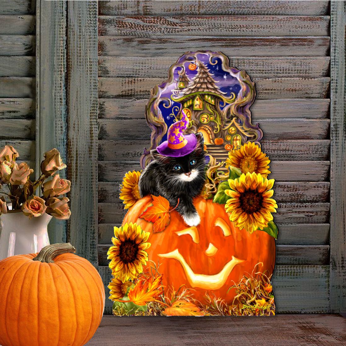 Decoración de Halloween con gatitos para la puerta por D. Gelsinger - Decoración de Halloween para Acción de Gracias - 8461066H-DG
