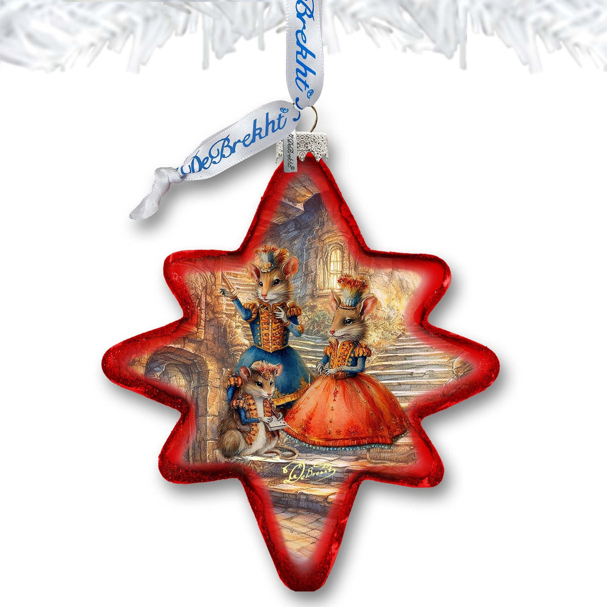 Nutcracker Ballet Scene Star Glass Ornament by G. Debrekht - Christmas Decor - 755-049