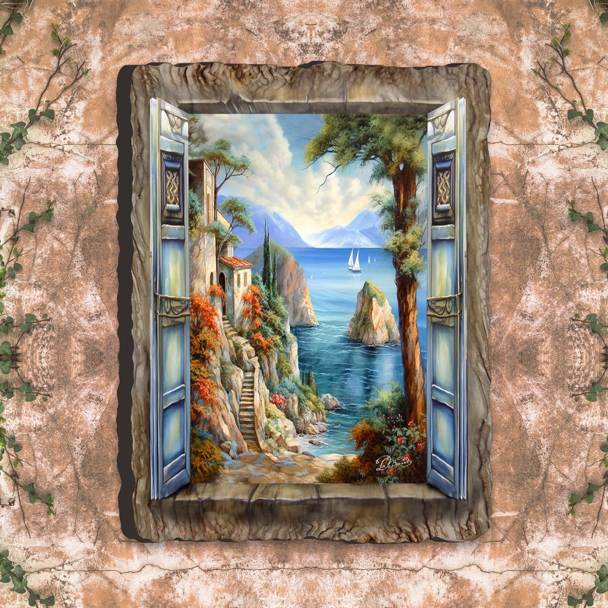 Mediterranean View Wall Art by G. DeBrekht Coastal Decor - 8492101W