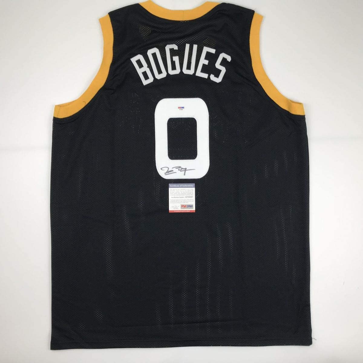 Camiseta de baloncesto negra de Muggsy Bogues Space Jam Monstars autografiada/firmada, PSA/CÓDIGO DE AUTÉNTICO DE ADN