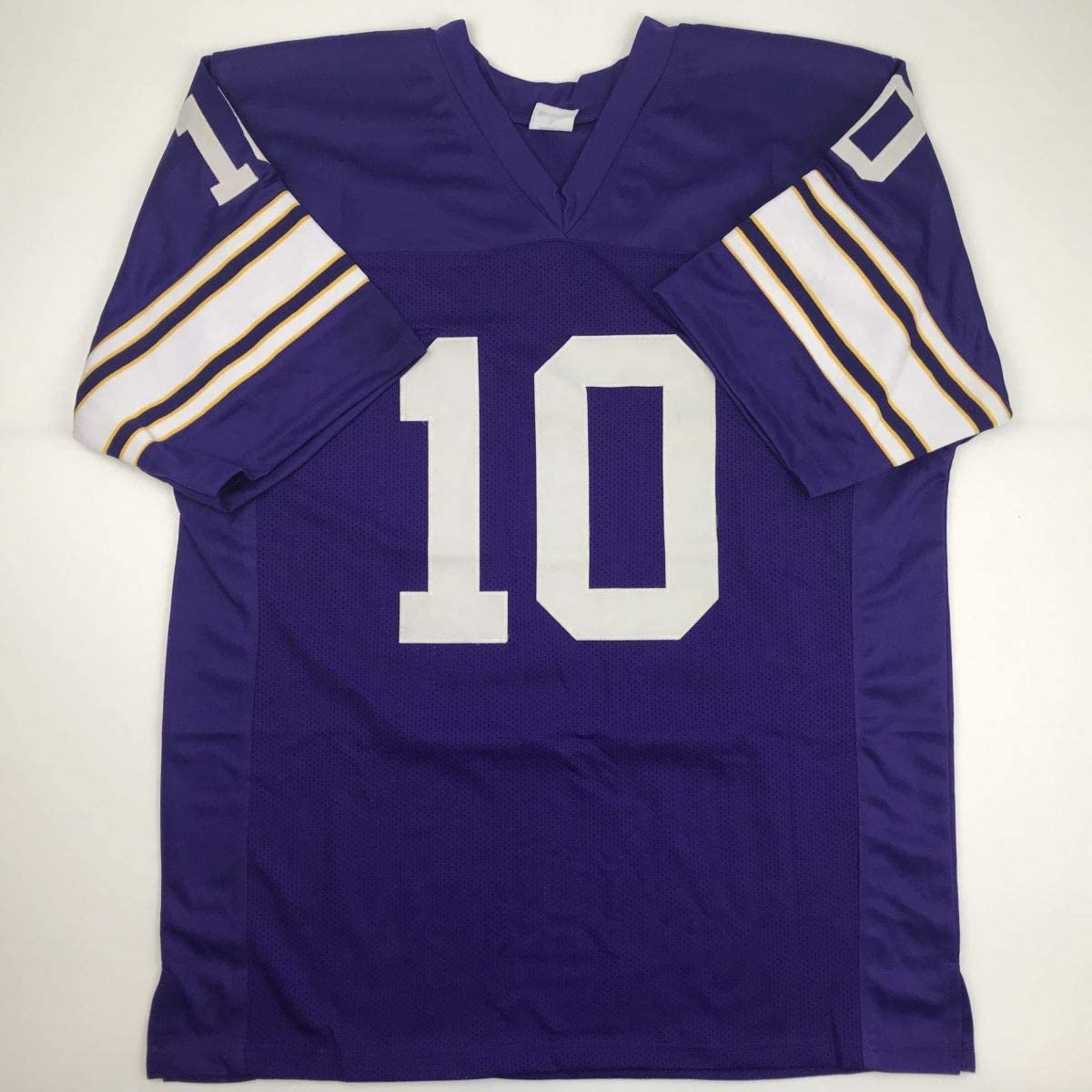 Camiseta de fútbol morada de Minnesota HOF 86 de Fran Tarkenton autografiada/firmada JSA COA
