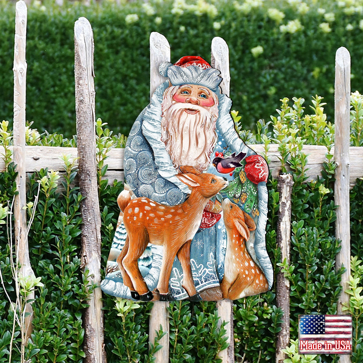 Decoración navideña para puerta "Tesoro invernal" de G. DeBrekht - Decoración navideña de Papá Noel y muñeco de nieve - 8114500H