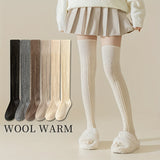 2 Pairs Solid Thigh High Stockings, Slim Fit Knitted Over The Knee Socks, Women's Stockings & Hosiery