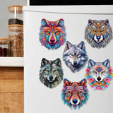 Enigmatic Wolves Decorative Wooden Magnets Set of 6 by G. Debrekht - Wildlife Decor - 8090113G-S6