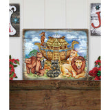 Noah's Ark Wooden Wall Art by G. DeBrekht - Nativity Holiday Decor - 8173521B