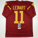 Camiseta de fútbol americano universitario autografiada/firmada por Matt Leinart USC Southen Cal Red JSA COA