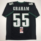 Camiseta de fútbol negra de Filadelfia autografiada/firmada por Brandon Graham (JSA COA)