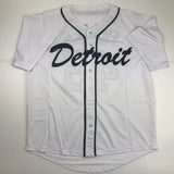 Camiseta de béisbol blanca de Detroit autografiada/firmada por Cecil Fielder JSA COA