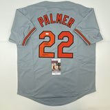 Autographed/Signed Jim Palmer HOF 1990 Baltimore Grey Baseball Jersey JSA COA