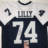 Camiseta de fútbol americano autografiada/firmada de Bob Lilly HOF 80 Dallas Thanksgiving Day JSA COA