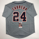 Camiseta de béisbol gris de Detroit autografiada/firmada de Miguel Cabrera JSA COA