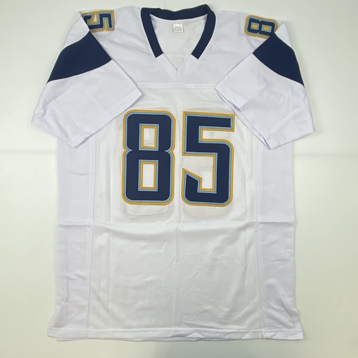 Camiseta de fútbol blanca de Los Ángeles LA autografiada/firmada por Antonio Gates Beckett BAS COA