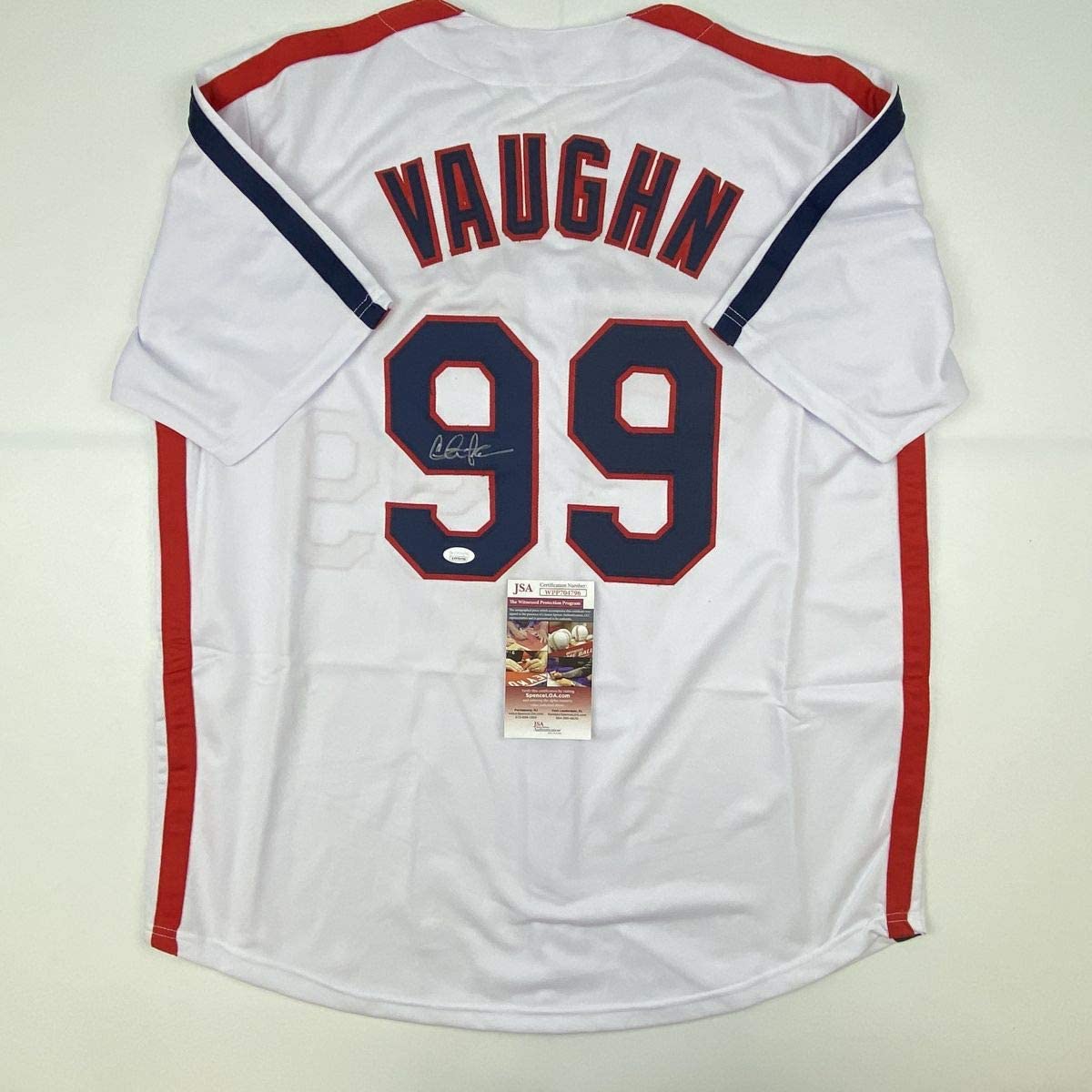 Camiseta de béisbol autografiada/firmada de Charlie Sheen Wild Thing Ricky Vaughn de la película Major League Baseball JSA COA