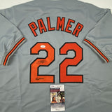 Autographed/Signed Jim Palmer HOF 1990 Baltimore Grey Baseball Jersey JSA COA