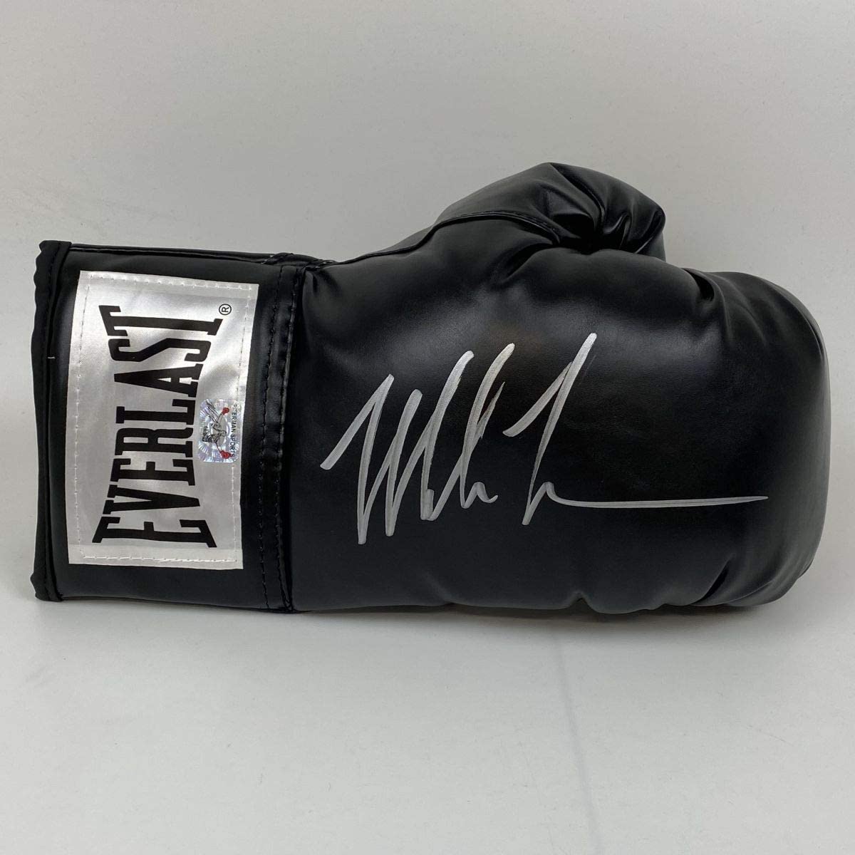 Guante de boxeo Everlast negro autografiado/firmado de Mike Tyson, holograma del atleta, COA