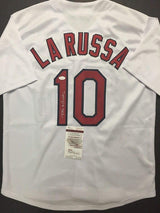 Camiseta de béisbol blanca de San Luis autografiada/firmada por Tony La Russa (JSA COA)