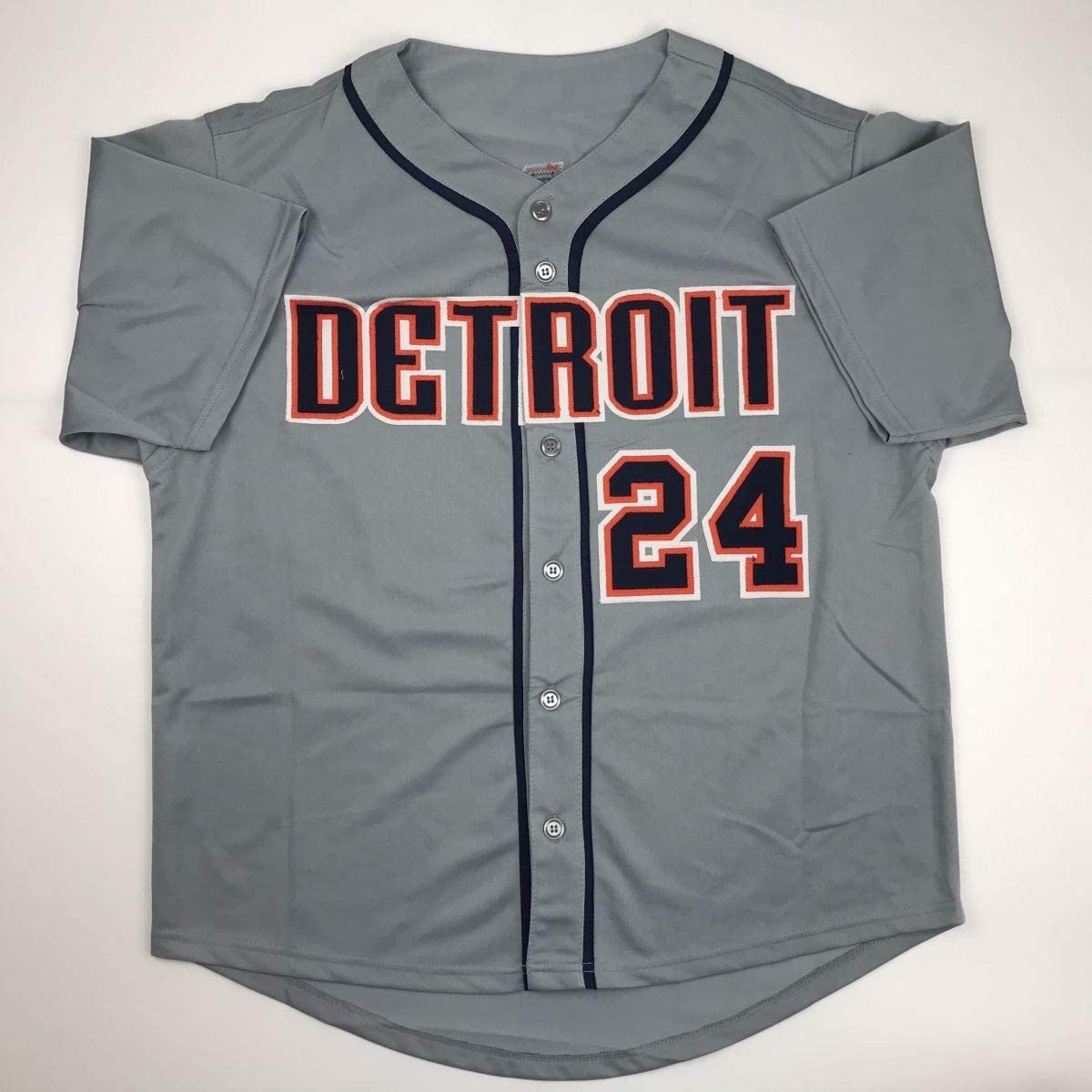 Camiseta de béisbol gris de Detroit autografiada/firmada de Miguel Cabrera JSA COA