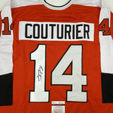 Camiseta de hockey naranja de Filadelfia autografiada/firmada por Sean Couturier (JSA COA)