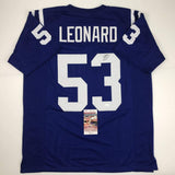 Autographed/Signed Darius Shaquille Leonard Indianapolis Blue Football Jersey JSA COA