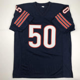 Camiseta de fútbol americano azul Chicago del Salón de la Fama del 98 autografiada/firmada por Mike Singletary (JSA COA)