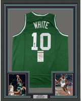 Camiseta de baloncesto Jo Jo JoJo blanca de 35 x 39 Boston Green, enmarcada y autografiada/firmada, JSA COA