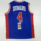 Camiseta de baloncesto azul de Detroit de Joe Dumars autografiada y firmada por JSA COA