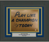 Framed Autographed/Signed Rudy Ruettiger Play Like A Champion Today Notre Dame 16x20 College Football Photo JSA COA