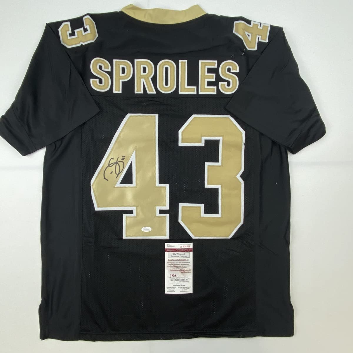 Autographed/Signed Darren Sproles New Orleans Black Football Jersey JSA COA