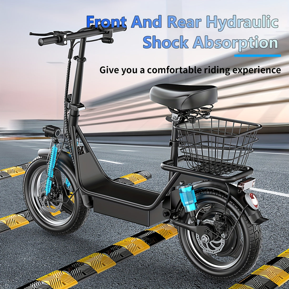 1 Black Carbon Steel Electric Scooter with Intelligent Display, 500W Motor, 14" Tires, 36V 13AH Removable Battery, 35 Miles Range, Foldable Design, Dual Suspension, Rear Brake for Adults - Perfect for Urban Commuting and Holi