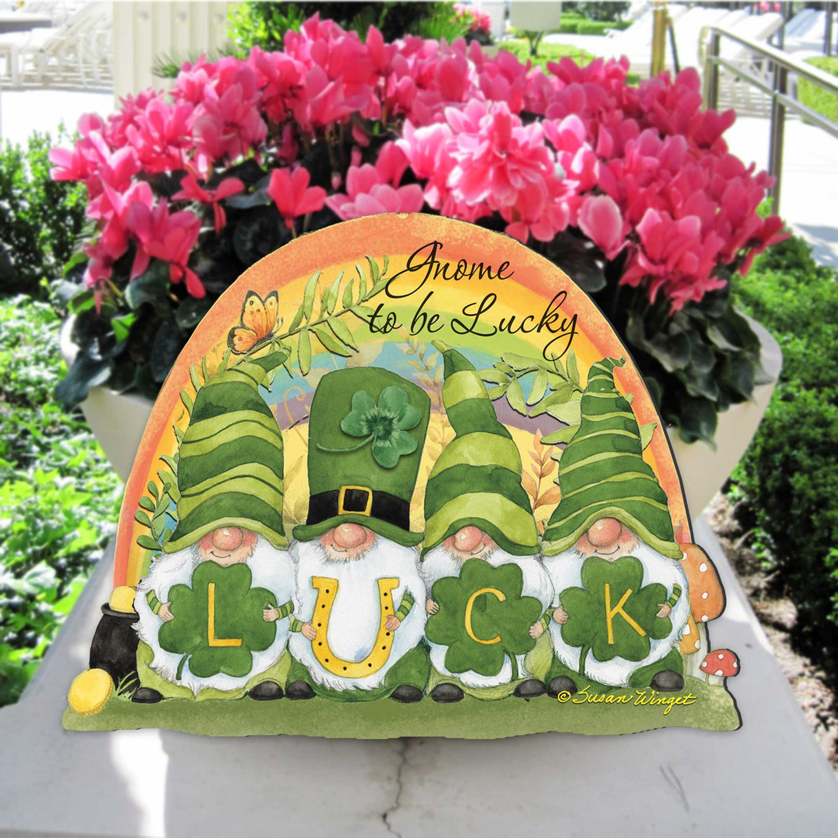 Decoración navideña para puerta con gnomo de San Patricio, de Susan Winget - Decoración celta - 8471110H-SW