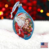 Adorno de cristal con forma de osito de Papá Noel de G. DeBrekht - Decoración navideña - 757-006