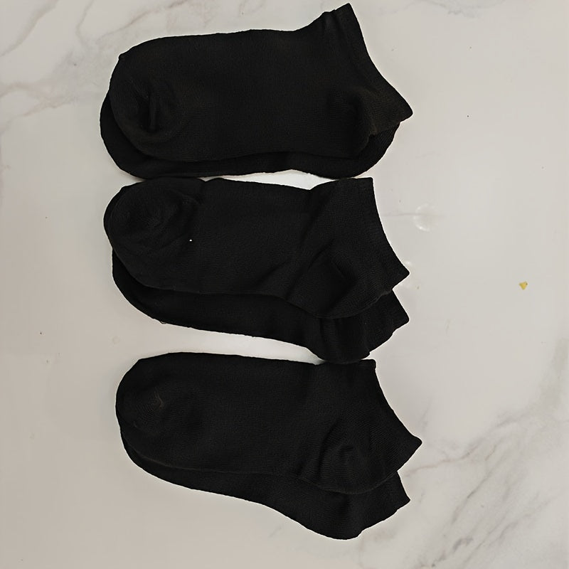 Lot de 3 paires de chaussettes de cheville simples et solides pour homme, confortables, respirantes, douces et absorbantes pour l'extérieur