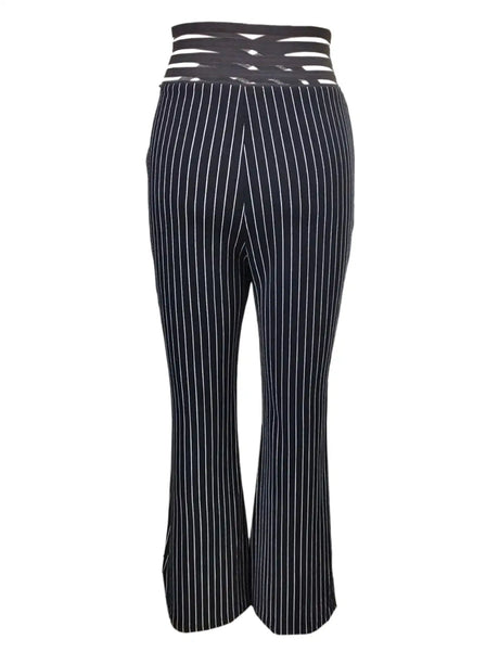 Ladies' Solid Color Hollow Out Fashionable Slim Fit And Slimming High Waisted Pants - Lootquake